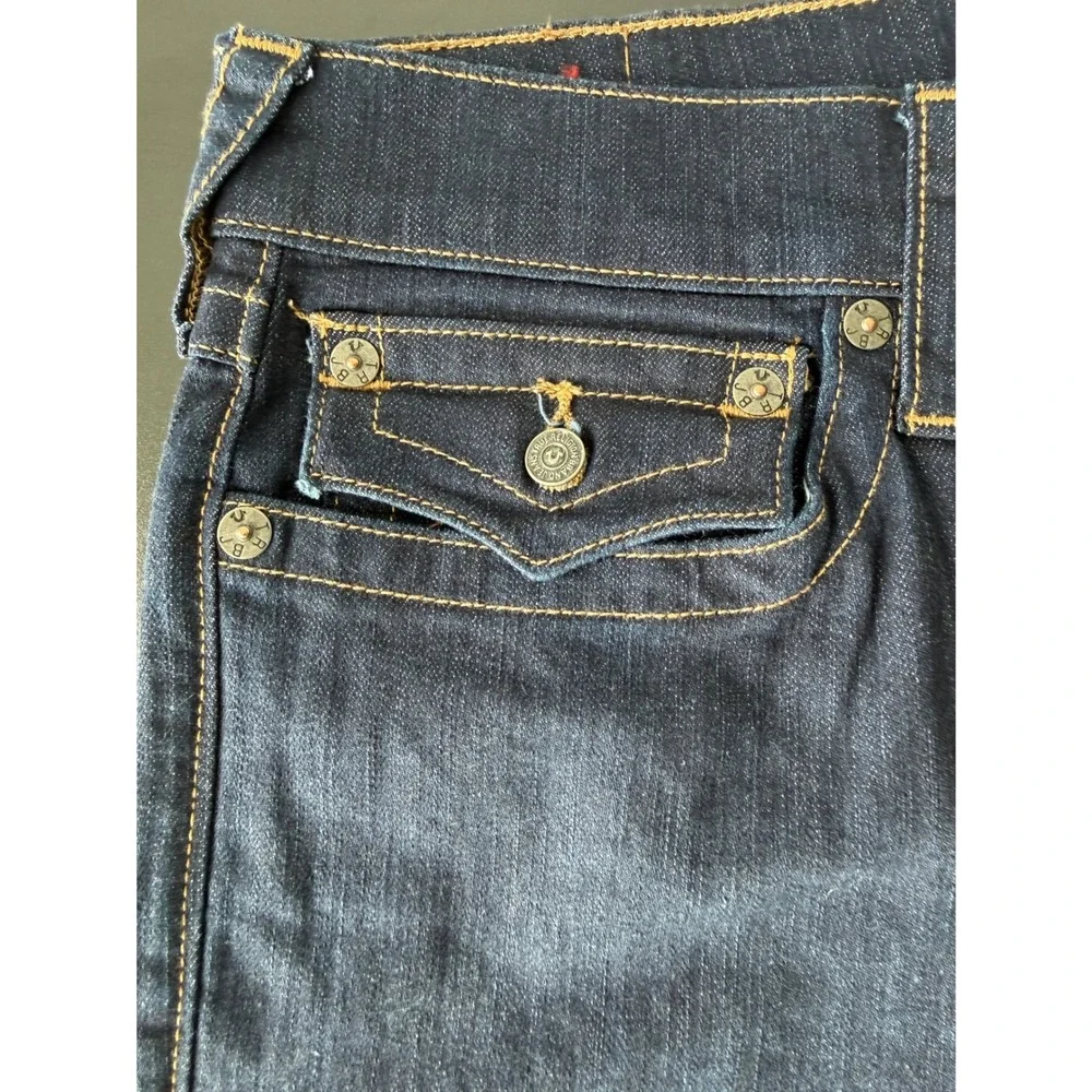 True Religion Ricky Relaxed Straight Jeans Mens 36x34 Dark Indigo Blue Denim NWT